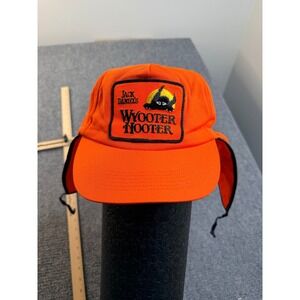 Vintage Jack Daniels Wyooter Hooter Hat Orange USA Made Hunting Snapback Cap